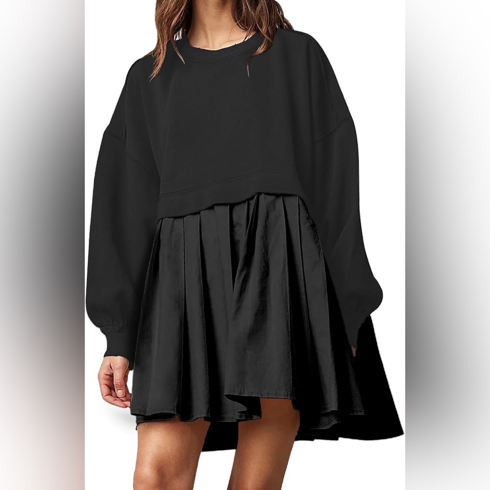 Oversized Sweatshirt Dress Tunic Black NWT 2XL 🌸🌸🌸